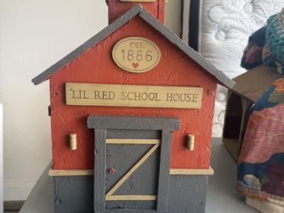 Lil Red School House Decorative Wooden Birdhouse Or Decor