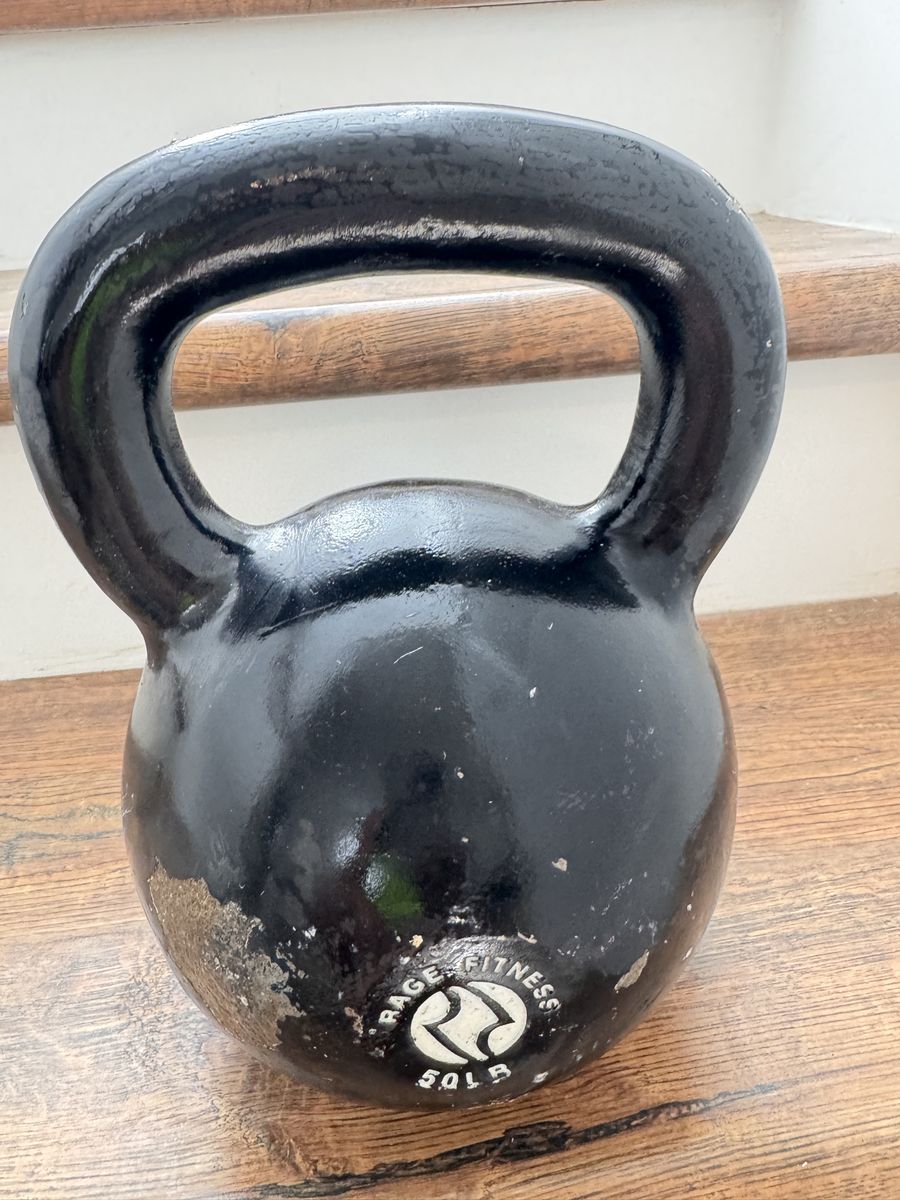 50 lb RAGE Fitness cast iron kettlebell.