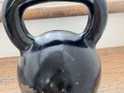 50 lb RAGE Fitness cast iron kettlebell.