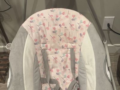Ingenuity Baby Swing with Pink Floral and Grey Seat