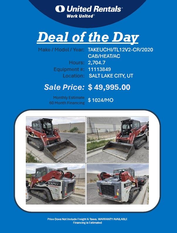 Skid Steer Track Takeuchi 2020 w 2704 hrs in Salt Lake city