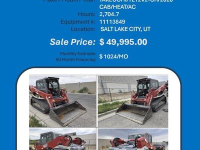 Skid Steer Track Takeuchi 2020 w 2704 hrs in Salt Lake city