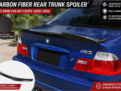 Carbon Fiber Rear Trunk Spoiler Wing Fits BMW E46 M3 Coupe 2000-2006 Glossy
