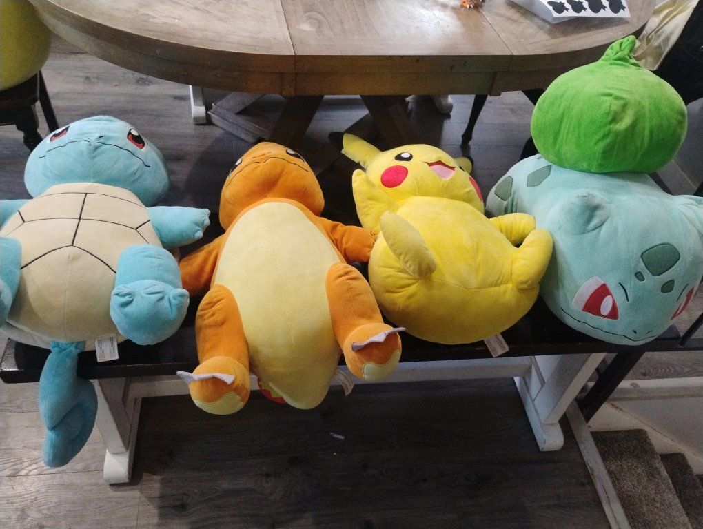 Jumbo Pokémon Plush Set: Pikachu, Squirtle, Charmander, Bulbasaur Stuffed Animals