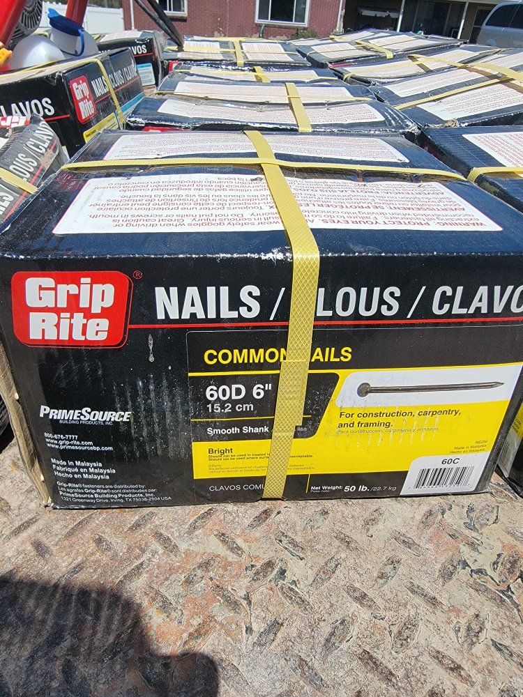 50 lb box of 6 inch D nails