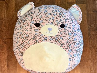 Squishmallows Giant Leopard Plush Pillow