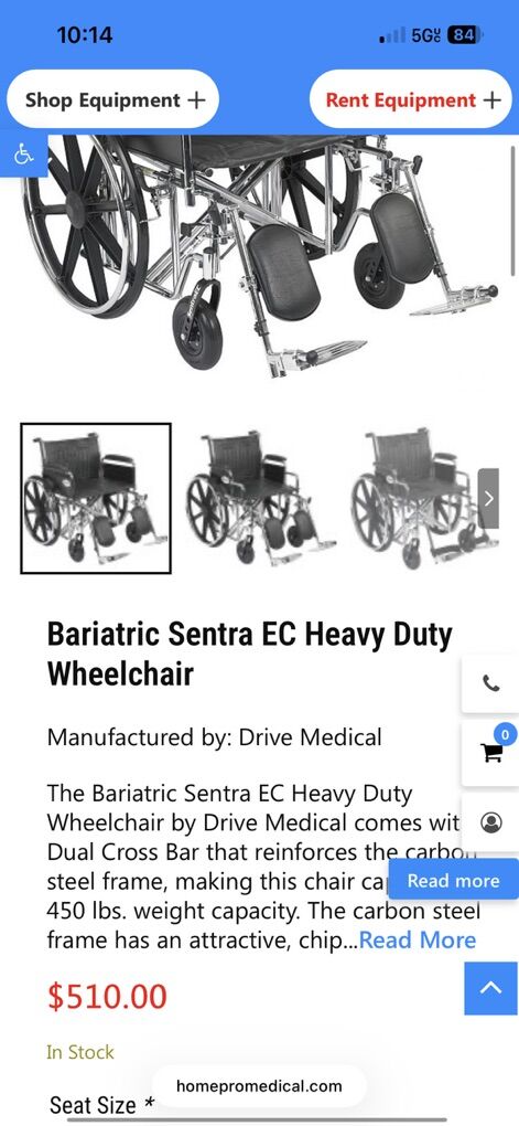 Black Drive Bariatric Wheelchair Up To 450 Pounds