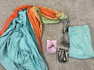 Indoor Sensory Swing for Kids Rainbow Therapy Hammock with Mounting Hardware & Bag