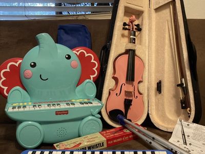 Mendini MV-Pink Violin & Fun Kid Instruments