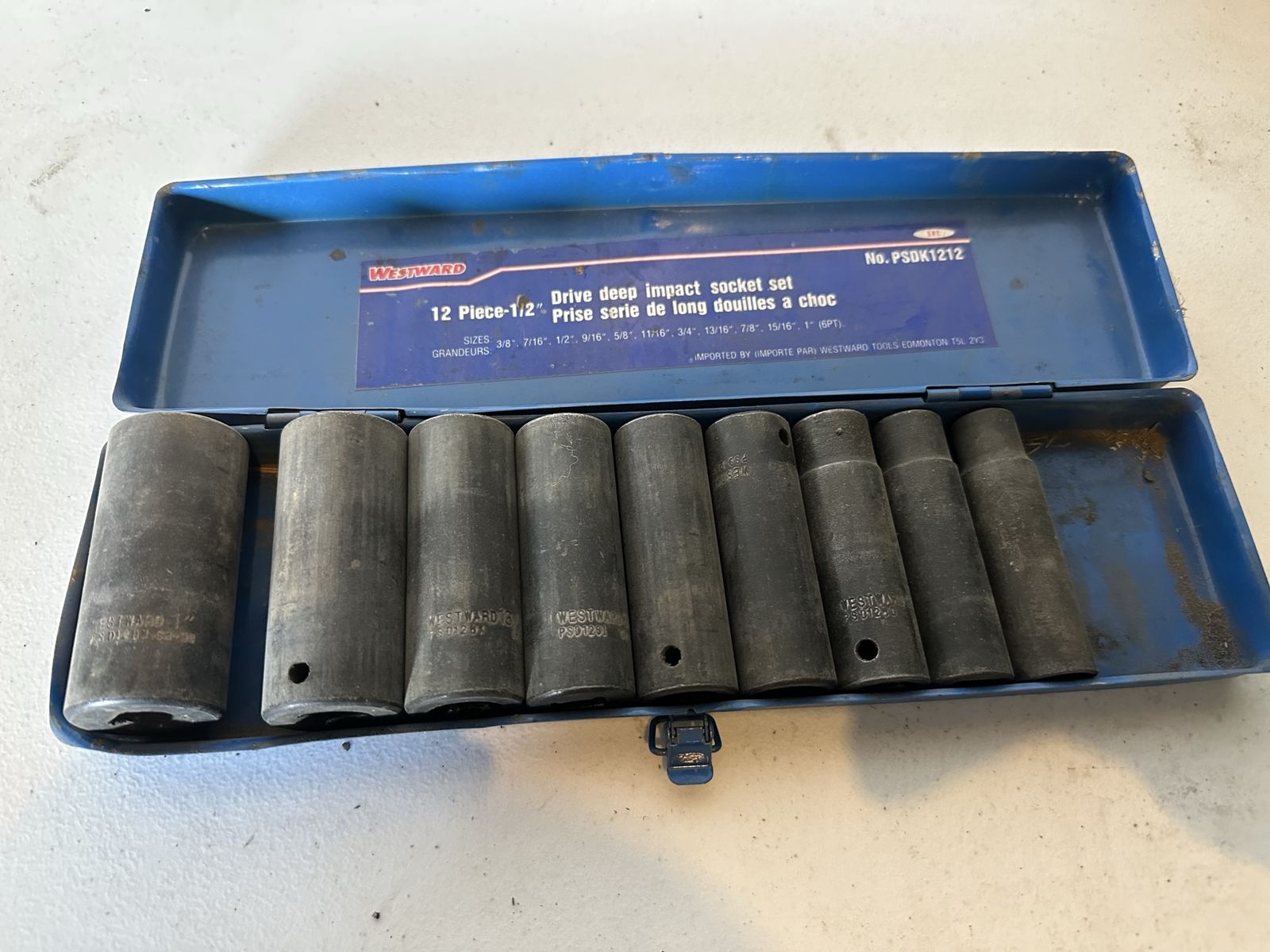 Westward 9 Piece Deep Impact Socket Set