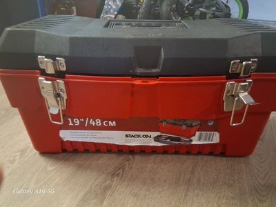 Stack-On 19" Rugged Steel Components Portable Tool Box - Red/Black