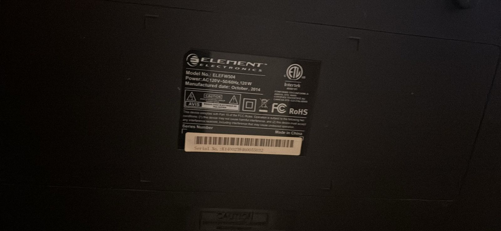 Element Electronics ELEFW504 40-inch 720p 60Hz HD LCD TV (Manufactured 2014)