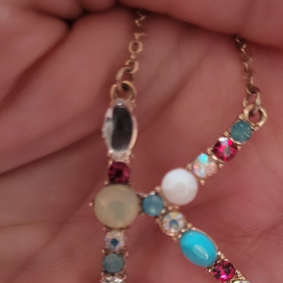 initial K long necklace