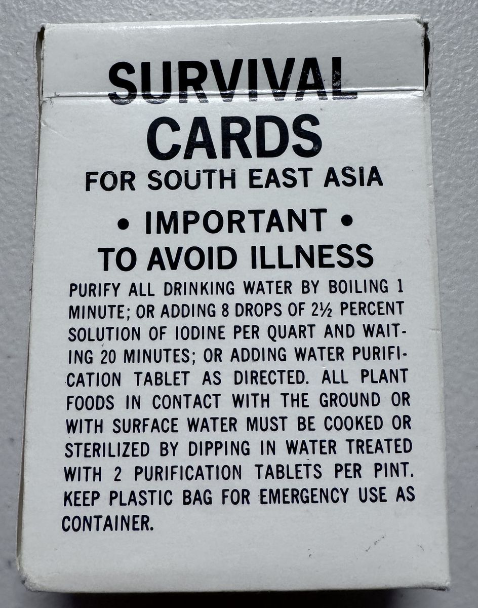 Department of the Army Southeast Asia Survival Cards