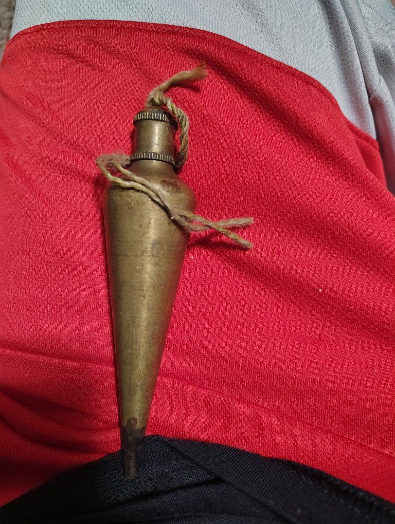 Vintage Brass Plumb Bob 12 oz Surveyor Tool with String