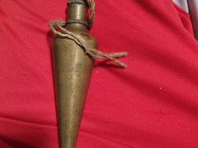 Vintage Brass Plumb Bob 12 oz Surveyor Tool with String