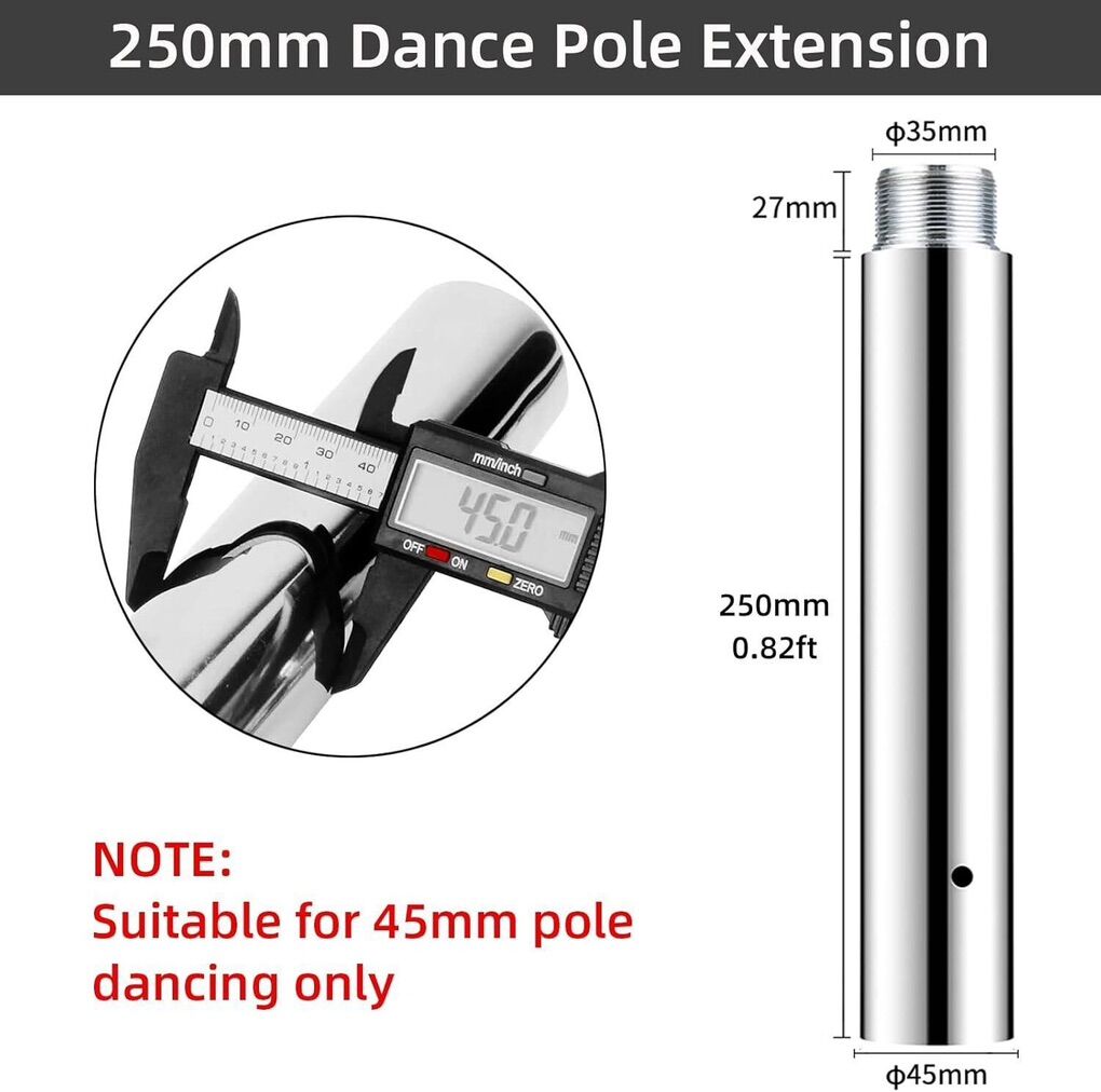 10in PRIOR FITNESS Pole Extension for 45mm Pole