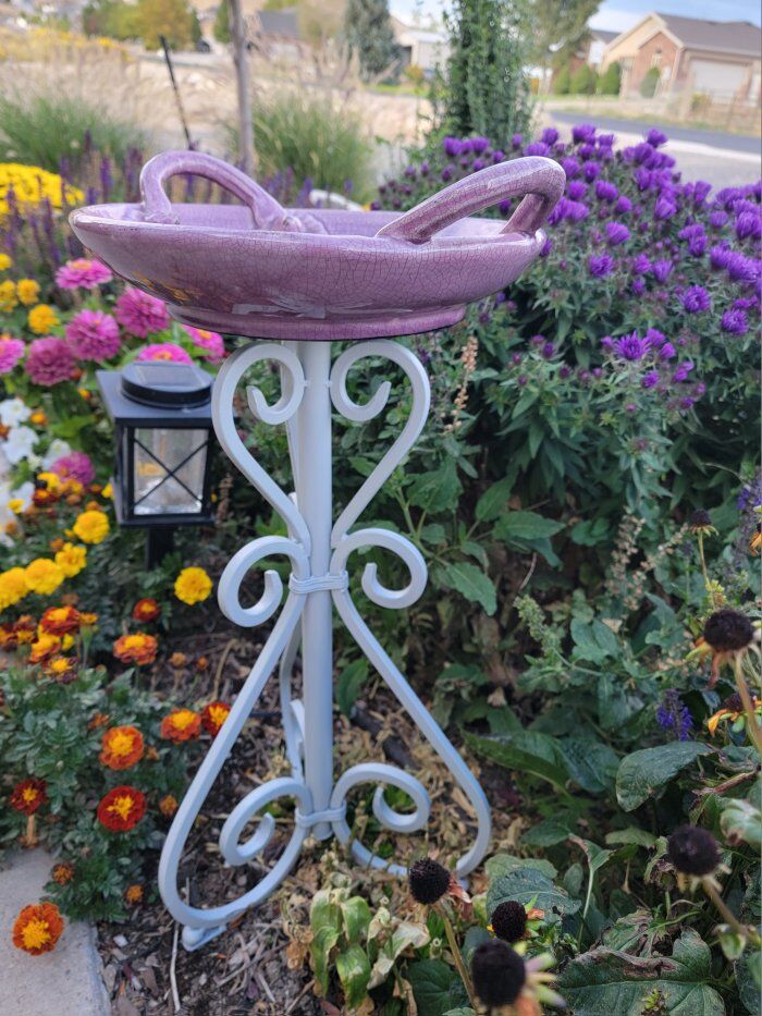 Handcrafted Vintage-Style Birdbath