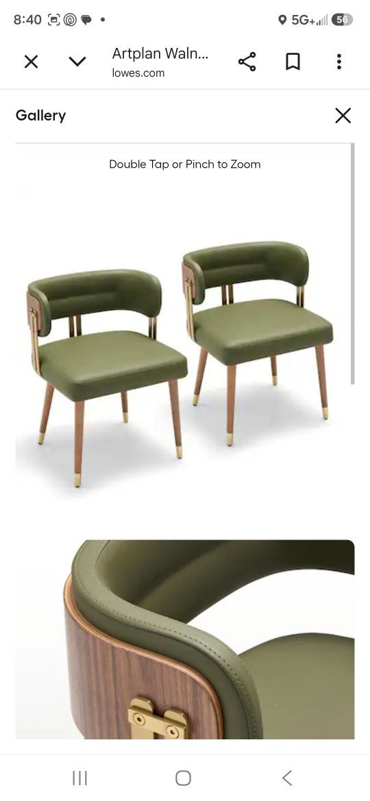 Walnut Leather Dining Chairs (Set of 2) - Modern Kitchen Chairs .