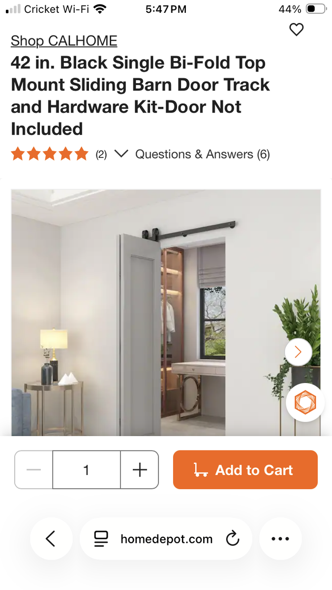 Hanging bifold door hardware kit
