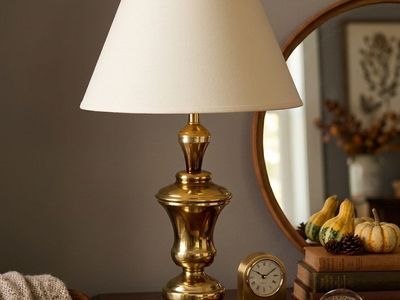 Vintage Brass Lamp with Vintage Shade Still in Packaging