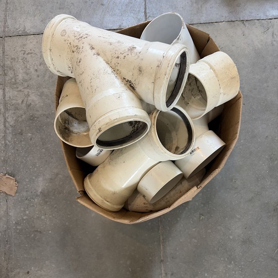 Used PVC Pipe Fittings - Mixed Lot of Tees, Elbows, and Connectors for Plumbing Projects