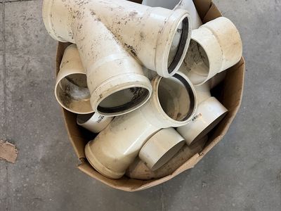 Used PVC Pipe Fittings - Mixed Lot of Tees, Elbows, and Connectors for Plumbing Projects