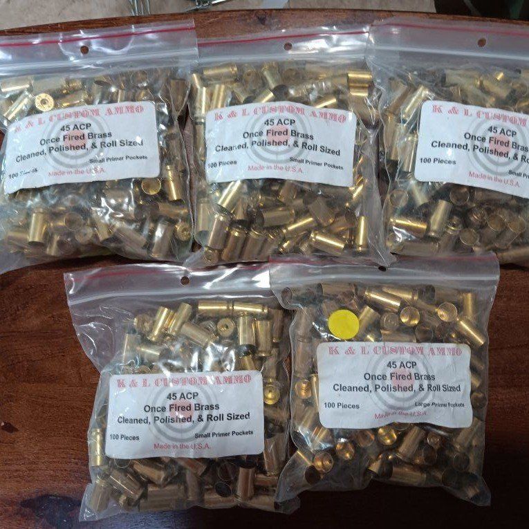 once fired 45 automatic brass for reloading 