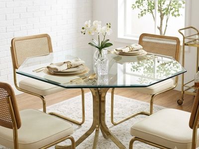 Vintage Mid-century Modern Brass and Glass Sputnik Dining Table