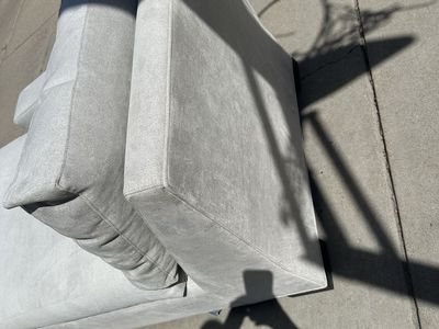 Grey Fabric Modern Sectional Sofa Chaise Lounge Couch - Used Good Condition