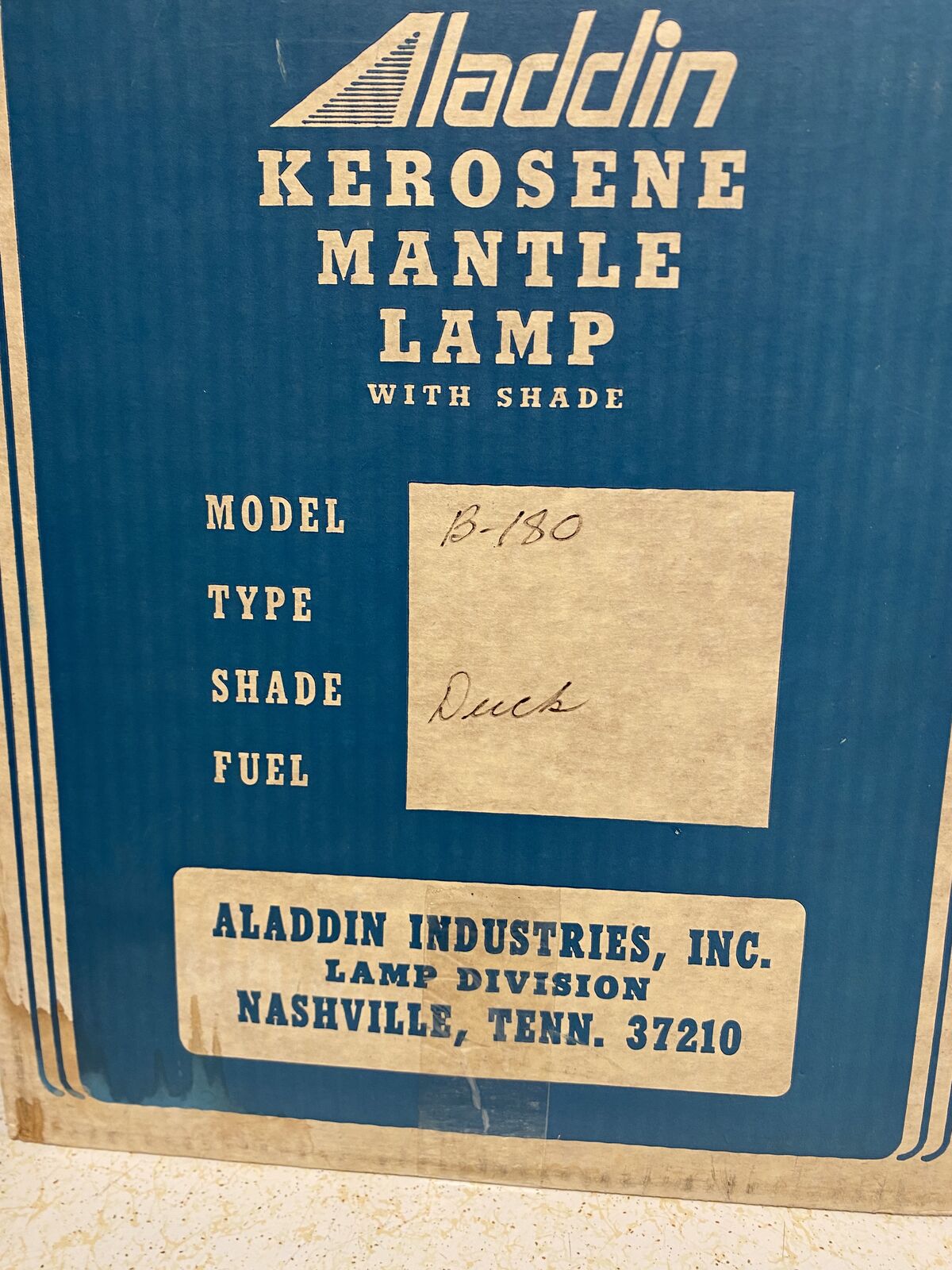 Aladdin mantle lamp still in box with parchment shade-Never used