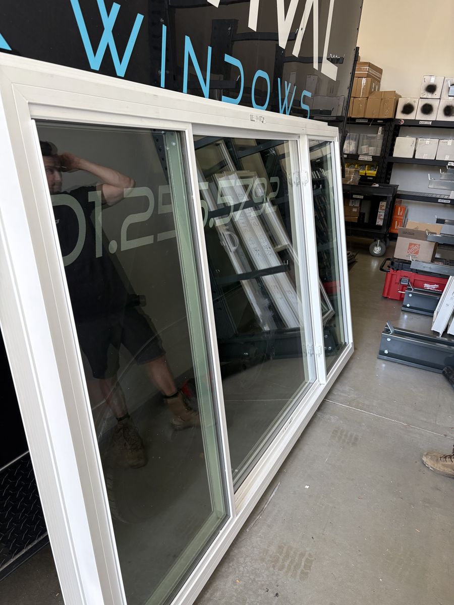 XOX White Flush Fin Window NEW  99 3/8 X 59 3/4