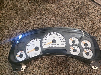 Unbranded GM Instrument Cluster Gauge Panel Speedometer Tachometer White Face (Unknown Compatibility)