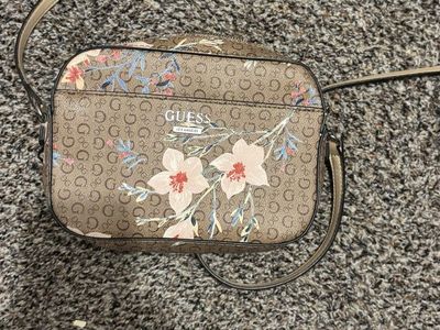 Guess Floral Monogram Crossbody Bag with Adjustable Strap
