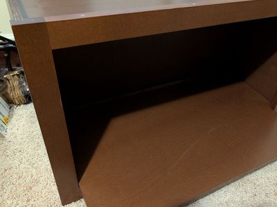 Wall Mount Microwave Shelf Walnut Wood