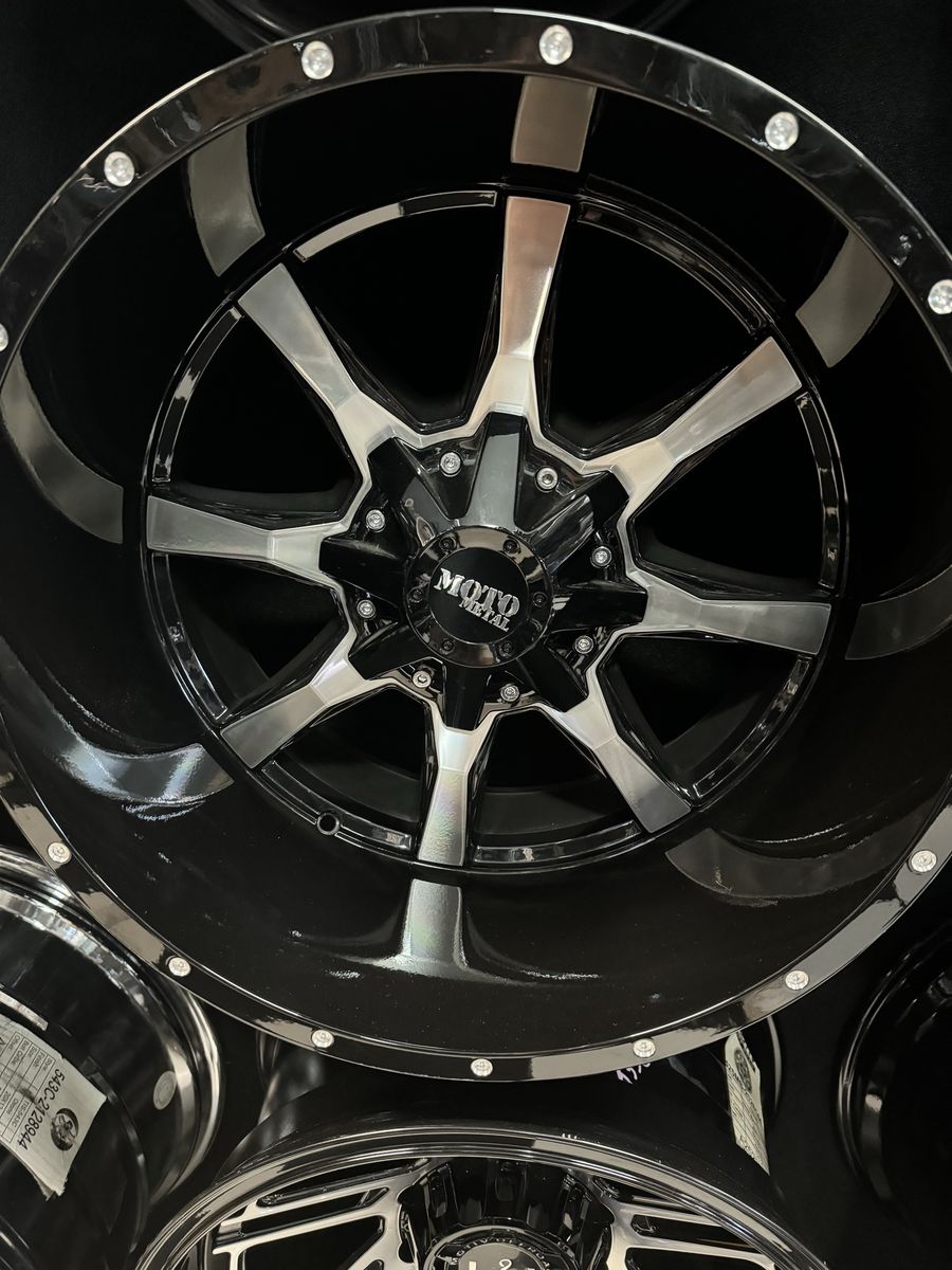 Moto Metal MO970 Gloss Black Machined Face 20x12" 8x165.1 Wheels -44mm Offset