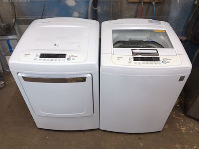 LG top load washer with matched electric dryer