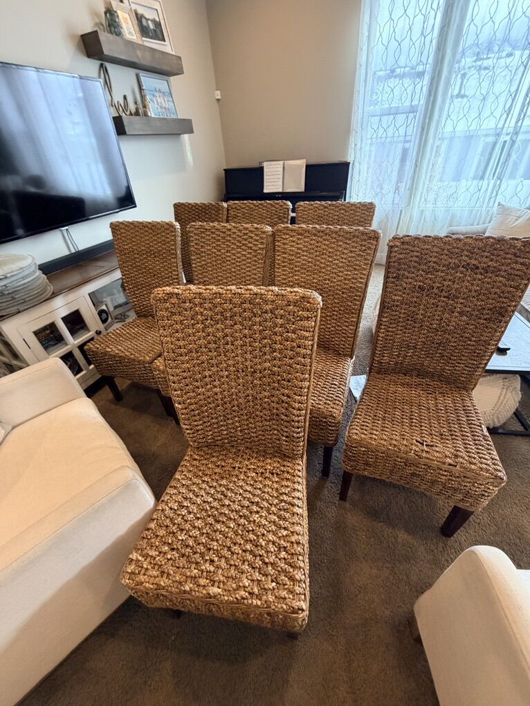 8 Rattan Dining Chairs