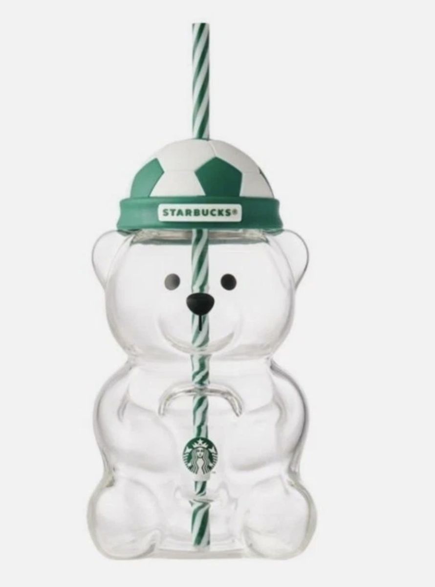 Starbucks Bearista Bear Glass Tumbler World Cup Soccer 2026! New In Box!