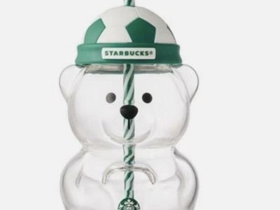Starbucks Bearista Bear Glass Tumbler World Cup Soccer 2026! New In Box!