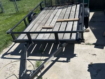 Utility Trailer - Flatbed with Mesh Gate, 2000 lbs Max Cargo, ST145/R12D Tires