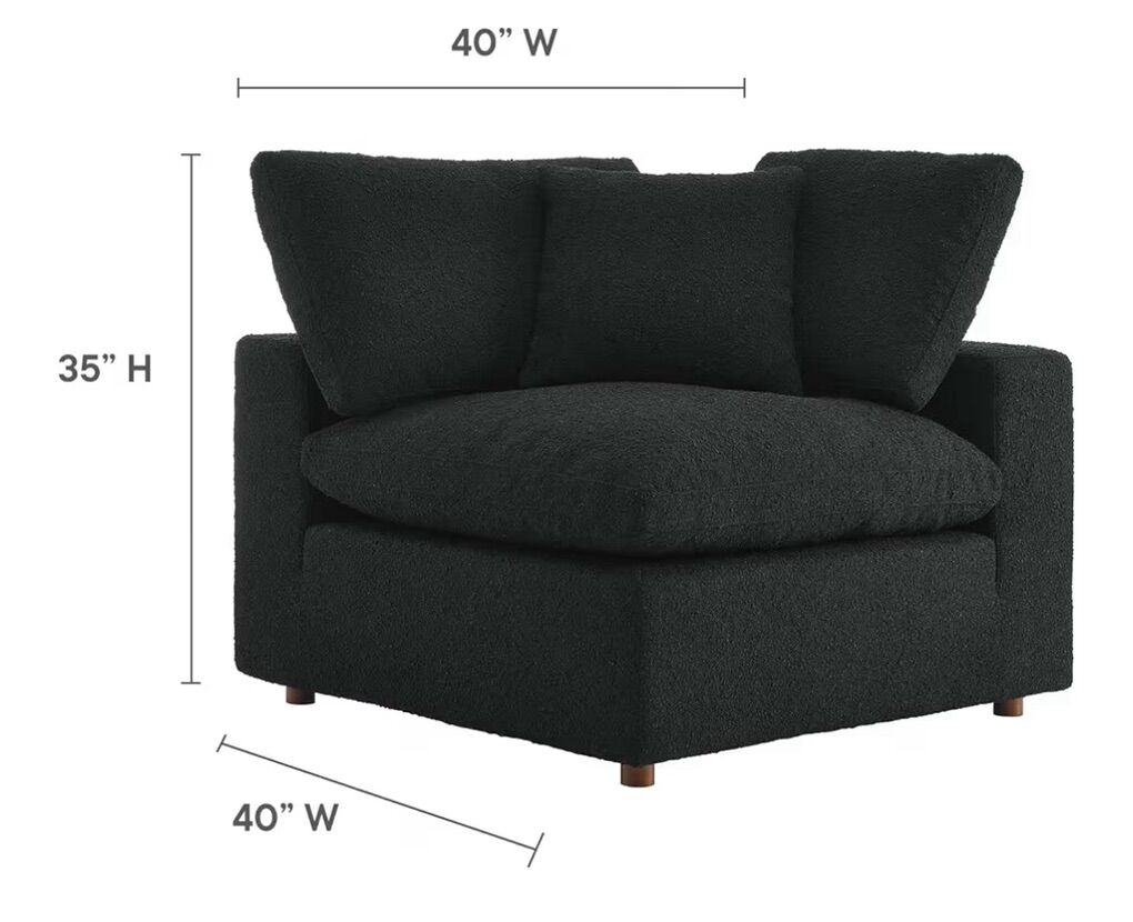 New Black Corner Wedge Chair Nice Sturdy Accent