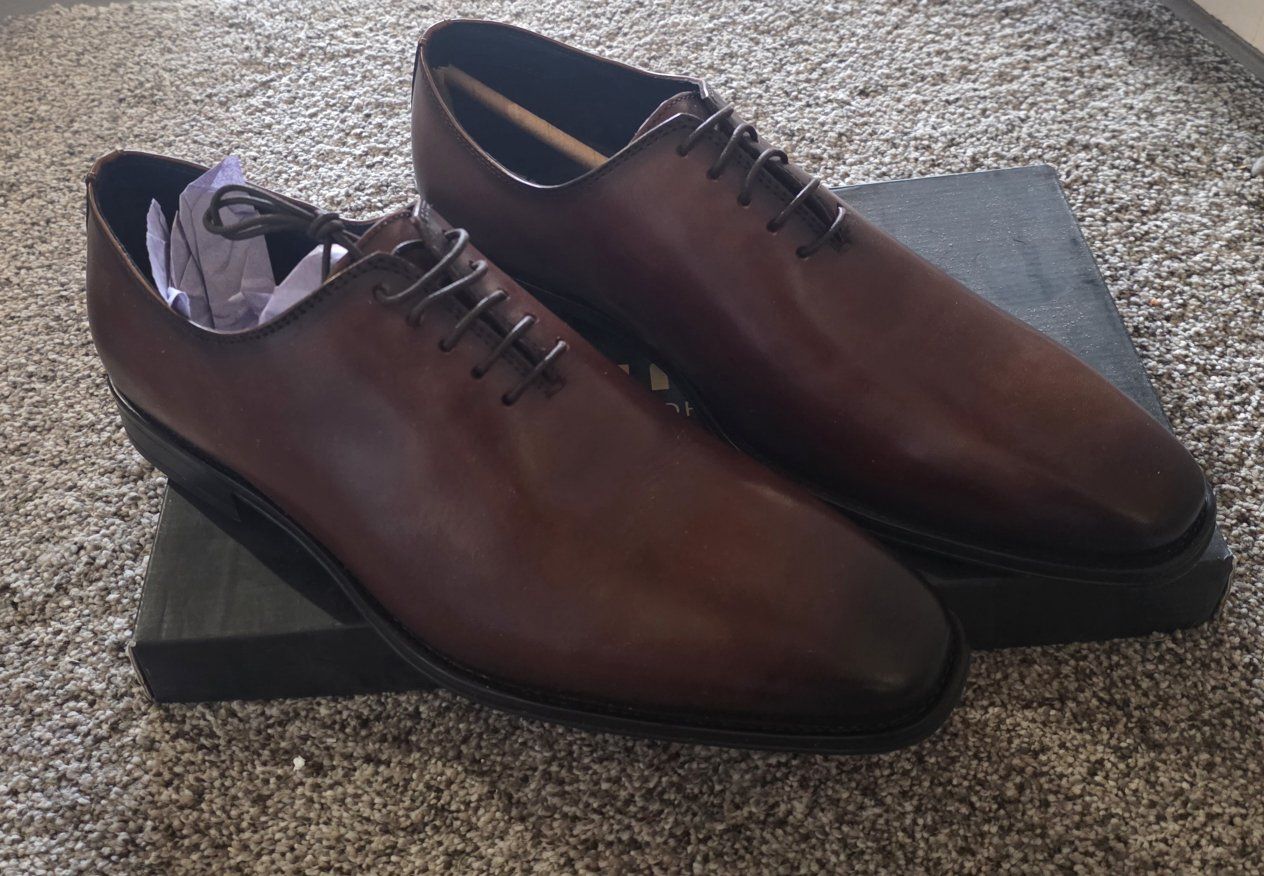 Jump New York Monaco Mens Tan Leather Wholecut Oxford Dress Shoes Size 10M