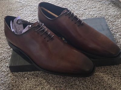 Jump New York Monaco Mens Tan Leather Wholecut Oxford Dress Shoes Size 10M