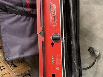 Camp chef 3 burner stove with 3 burner griddle and griddle case in great condition