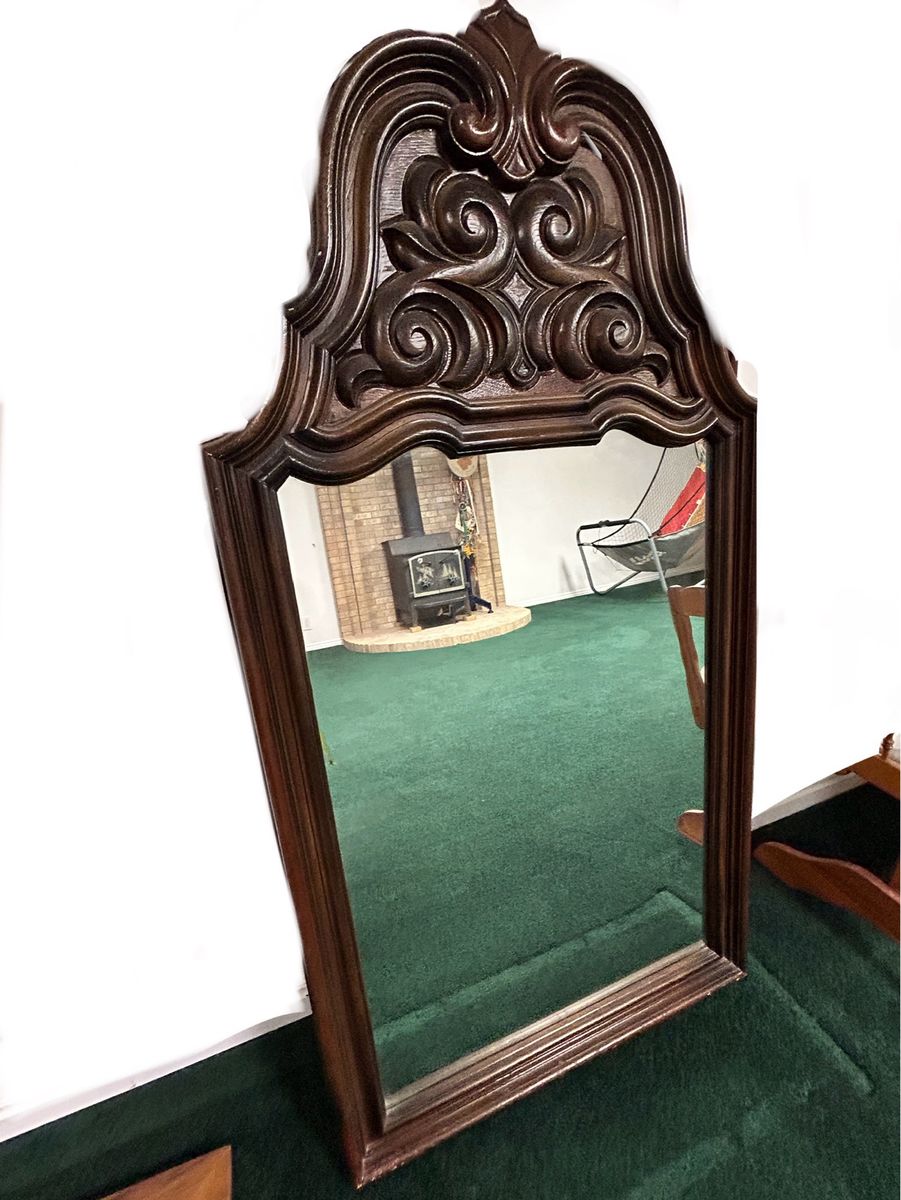 MCM Tall Wall Mirror With Fancy Frame