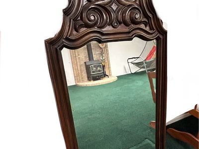 MCM Tall Wall Mirror With Fancy Frame