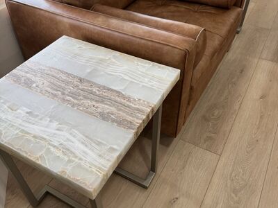 (2) Onyx Resin End Tables | 20x20x24.5