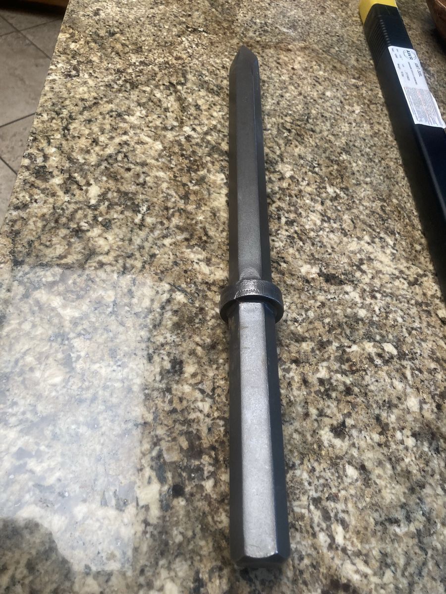 Hex Steel Chisel Point Tool Bit with Collar
