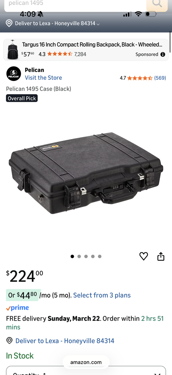 Pelican 1495 Waterproof Case